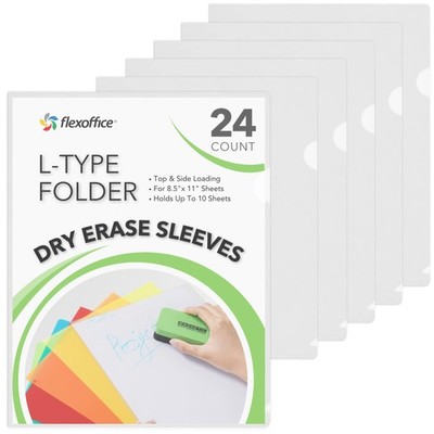 FLEXOFFICE 24 Pack Clear Project Folders for Important Documents, 24,