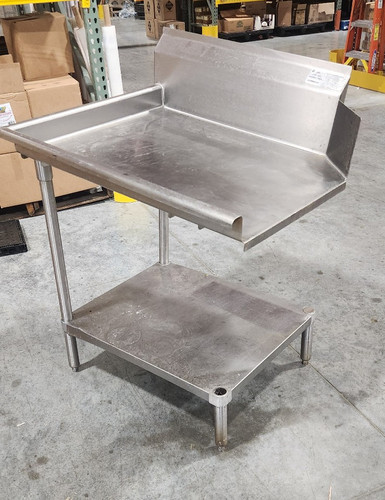 stainless steel left side dishwasher table with undershelf