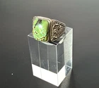 Vintage Silver Green Turquoise Native American Navajo Ring Mens Pawn SIZE 13.5