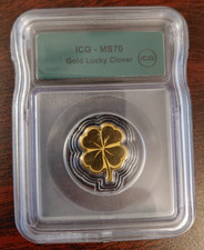 ICG MS70 Gold Lucky Clover 1/500 oz .999 Fine Gold Coin