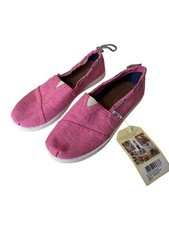 Toms Pink Chambray Bimini Shoes Youth Girls Size 5 Flaws
