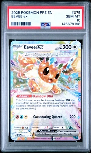 2025 POKEMON PRE EN-PRISMATIC EVOLUTIONS #075 EEVEE EX PSA 10