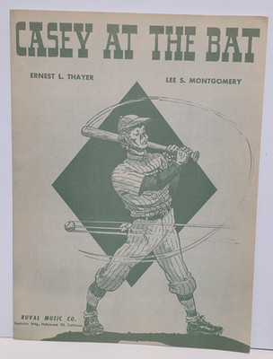 Casey at the Bat 1947 Ernest Thayer Baseball Sheet Music Vintage Historical Song