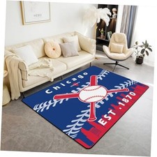 Kids Baseball Area Rug 3x5,Boys Rug for 3'3" x 4'11" Rectangular Chicago 1