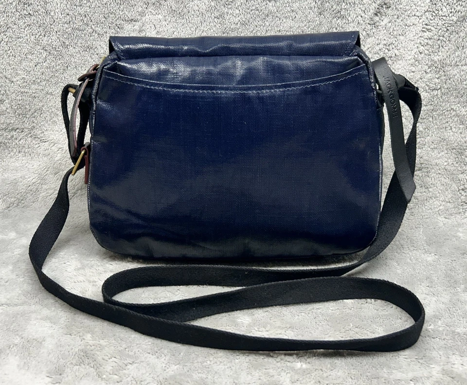 Bolso Bandolera Jack Gomme Paris Azul Lino Recubierto Hecho en Francia | Vendedor de EE. UU. Foto 2 de 4