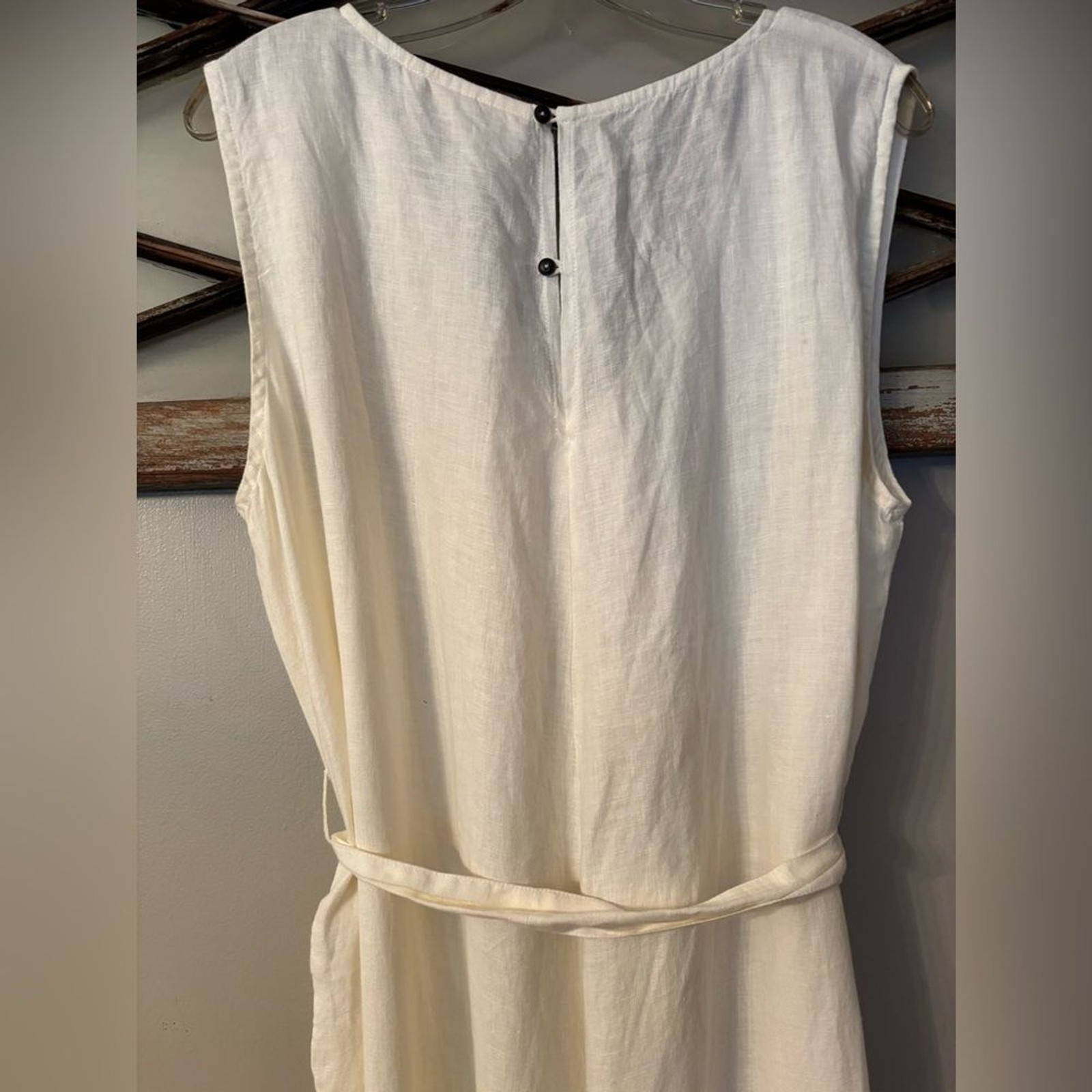 REISTOR SIZE XL2XL OFF WHITE BREAKFAST IN BED WIDE LEG 100% HEMP JUMPSUIT thumbnail 11