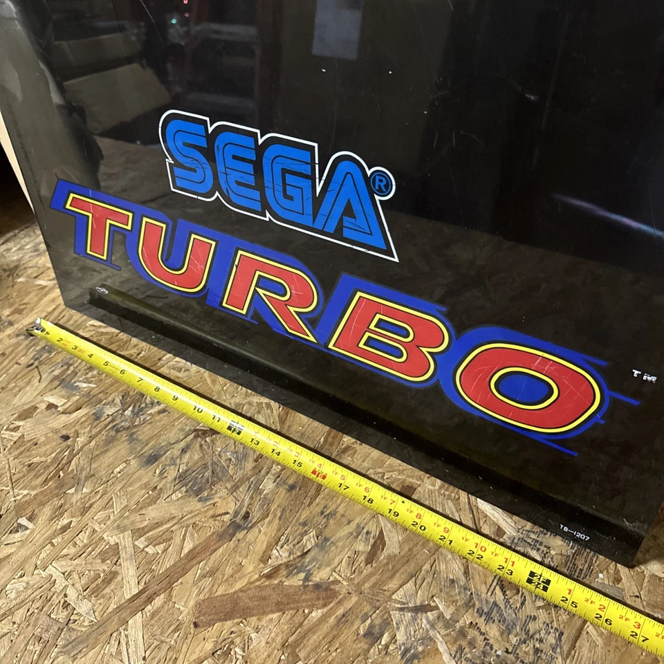 Vintage TURBO ARCADE MACHINE Back Plexiglass by SEGA 1981 (27” X 25”) - Image 3 of 4