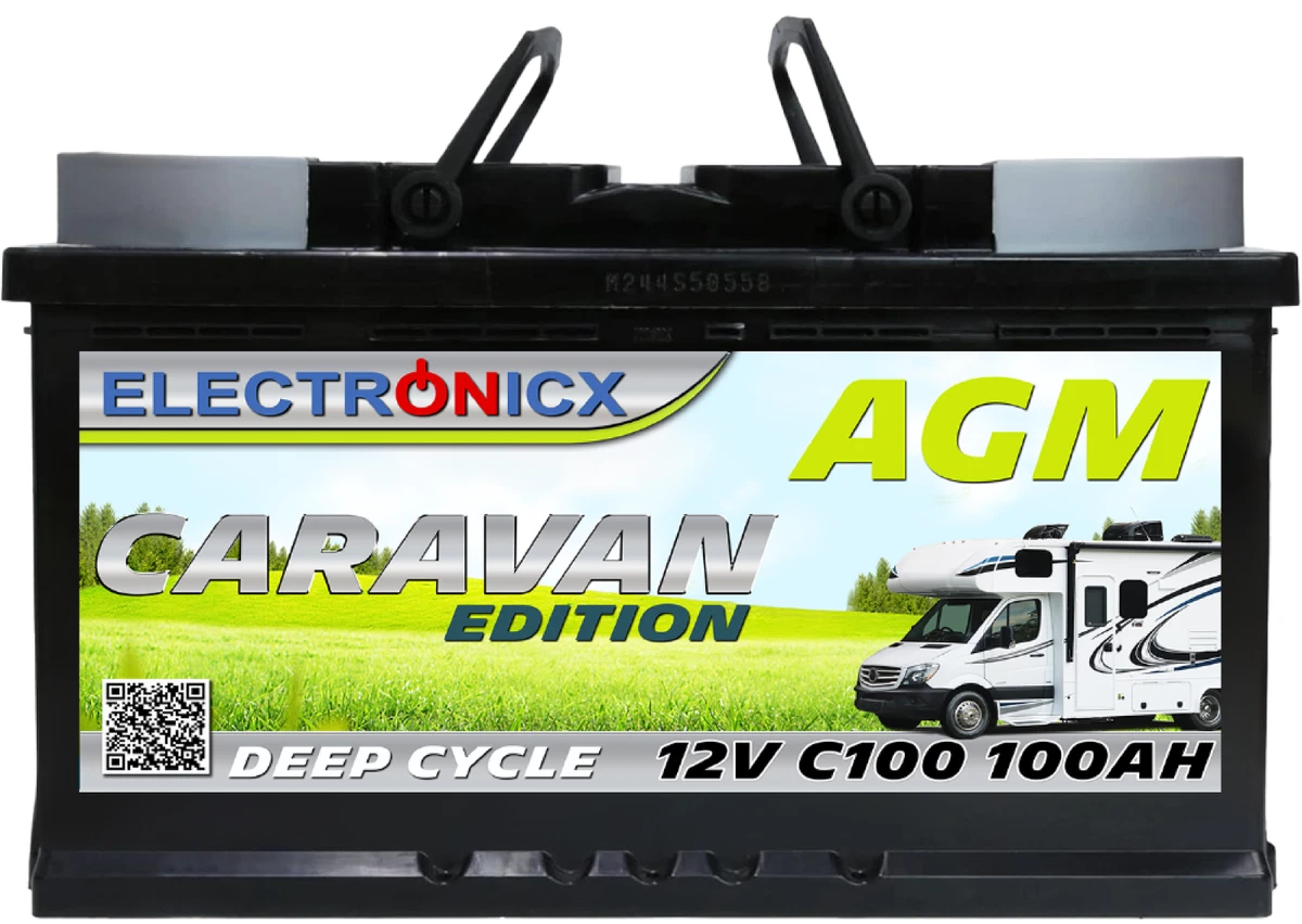 Electronicx Caravan Edition Batterie AGM 100 AH 12V Wohnmobil Boot Versorgung