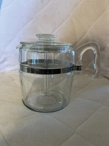 Vintage 7759-C Pyrex 9 Cup Glass Percolator Coffee Pot Flame Ware Complete Set