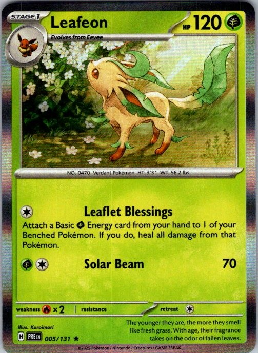 Pokemon | SV: Prismatic Evolutions | Leafeon | 005/131 | Holo | NM