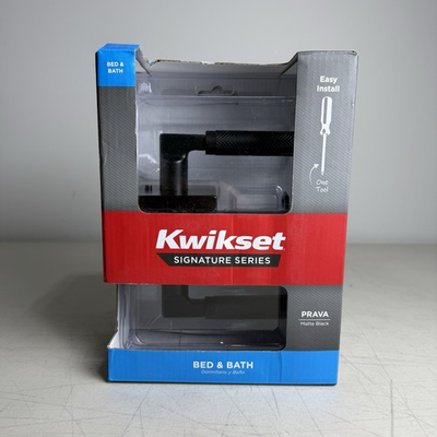 #ad Kwikset 97301 042 Prava Lever Matte Black Bed Bath Reversible Door Handle 730PVL $29.99