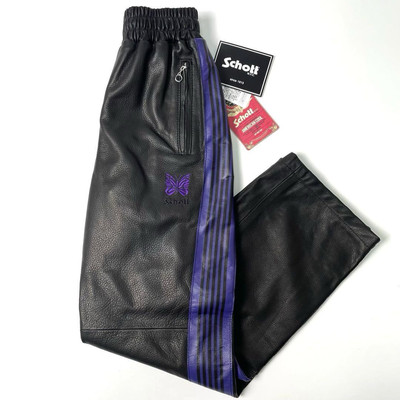 NEEDLES x Schott Track Pants Cowhide Leather Size-XS Used | eBay