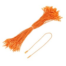 Cotton Hang Tag String Snap Lock Pins Orange 7.8 Inch Pack of 100