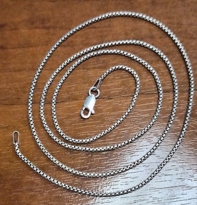 Nachlass signiert AGI Italien 925 Sterling Silber Runde Box Glieder 24'' Kette Halskette