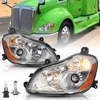 Pair For 2013-2021 Kenworth T680 Headlight Assembly Left+Right Headlamps w/Bulbs