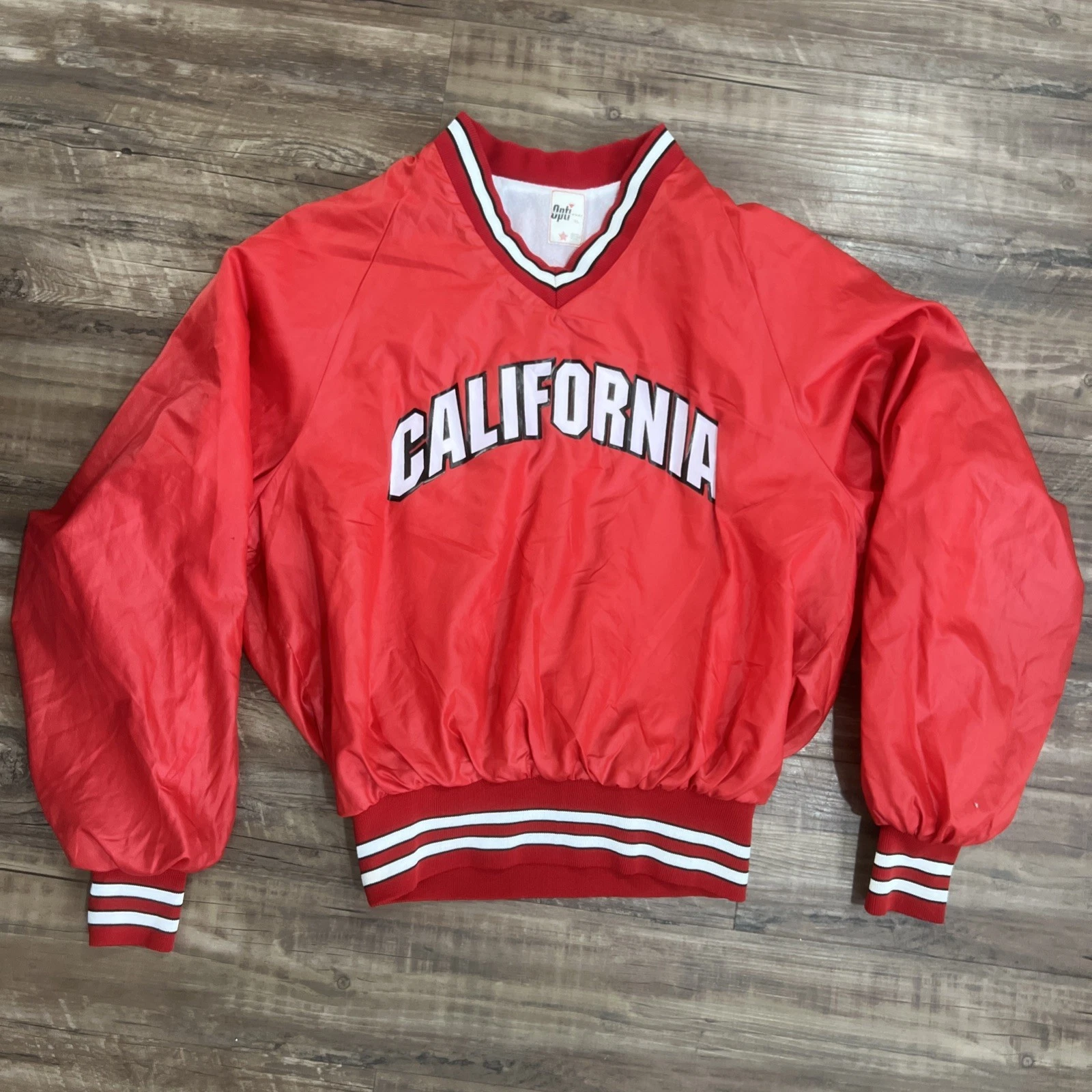 Vintage 80s 90s Lightweight Pullover Windbreaker Jacket XL Red California
