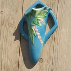 Roseville Bleeding Heart Blue 1940 Mid Century Modern Pottery Wall Pocket 1287-8