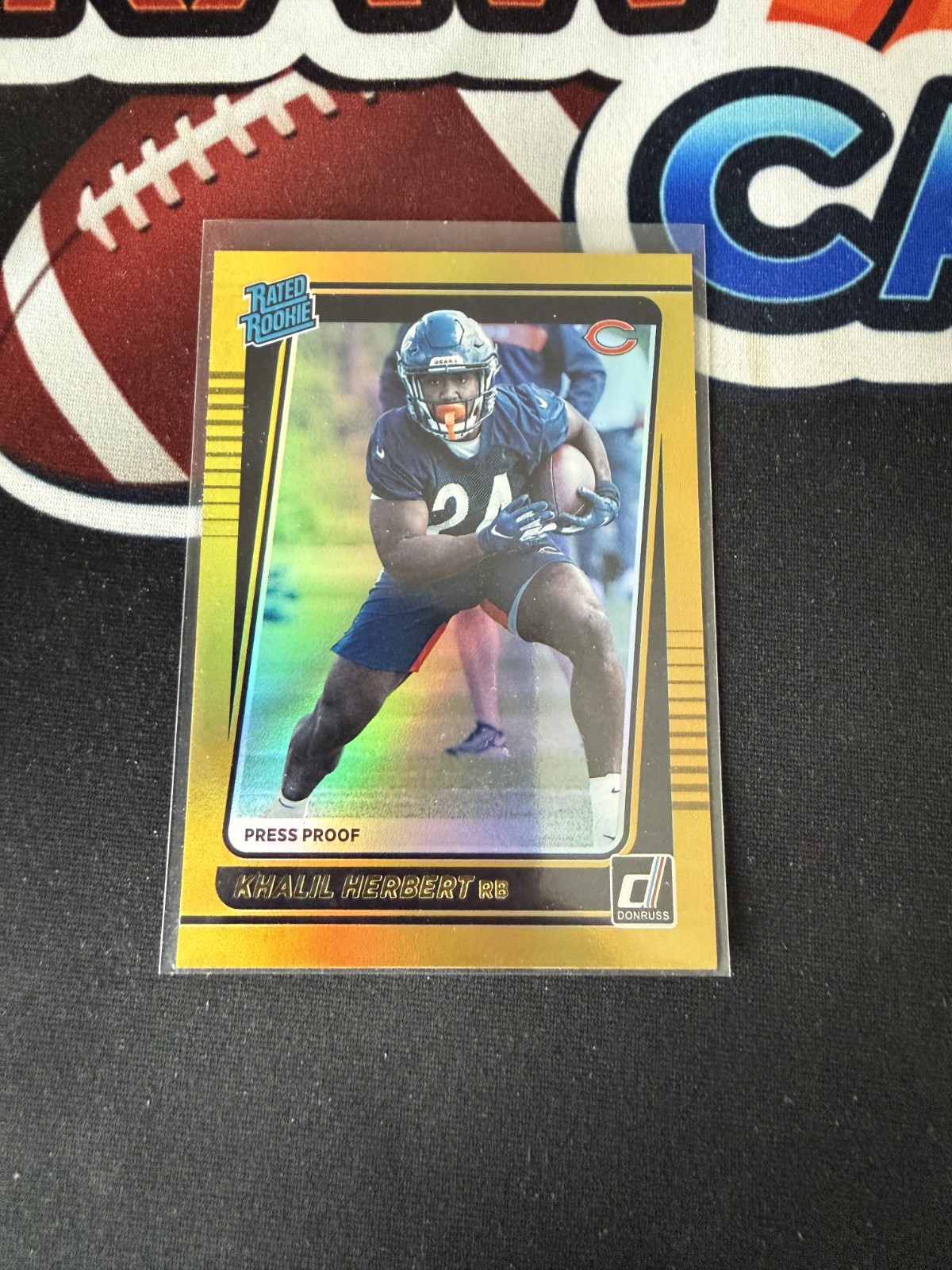 2021 Donruss Gold Holo Premium Stock Press Proof Rated Rookie 318 Khalil Herbert