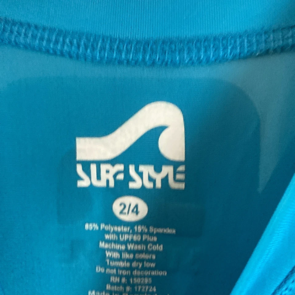 Surf Style Blue Boys 2/4 Surfer T-Shirt UPF 60 Plus Stretch Sun Protection - Image 4 of 4