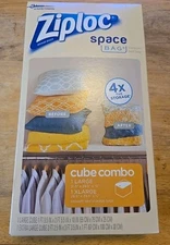 Ziploc Space Bag Waterproof Vacuum Storage 2 Cube Variety Pack Large X Large