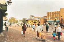 Market Place in Wallingford Oxfordshire UK Shoppers Street Lamp Cobblestone Walk