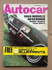 HUMBER SCEPTRE AUTOCAR MAGAZINE SEPTEMBER 7 1967 - Humber cover with feature + N