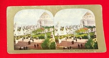 Stereoscope Color Card - Festival Hall , World's fair, St. Louis 1904