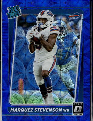 2021 Donruss Optic #257 Marquez Stevenson Blue Scope Prizm Rated Rookie Bills RC