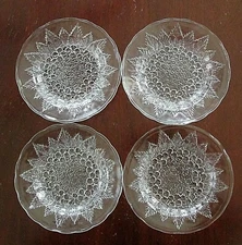 Set of 4 KIG (INDONESIA) KI32 Bread & Butter Plates 6" Flowers and Leaves