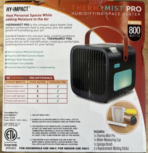 Thermamist Pro 800-Watt Compact Personal Space Heater Humidifying | eBay