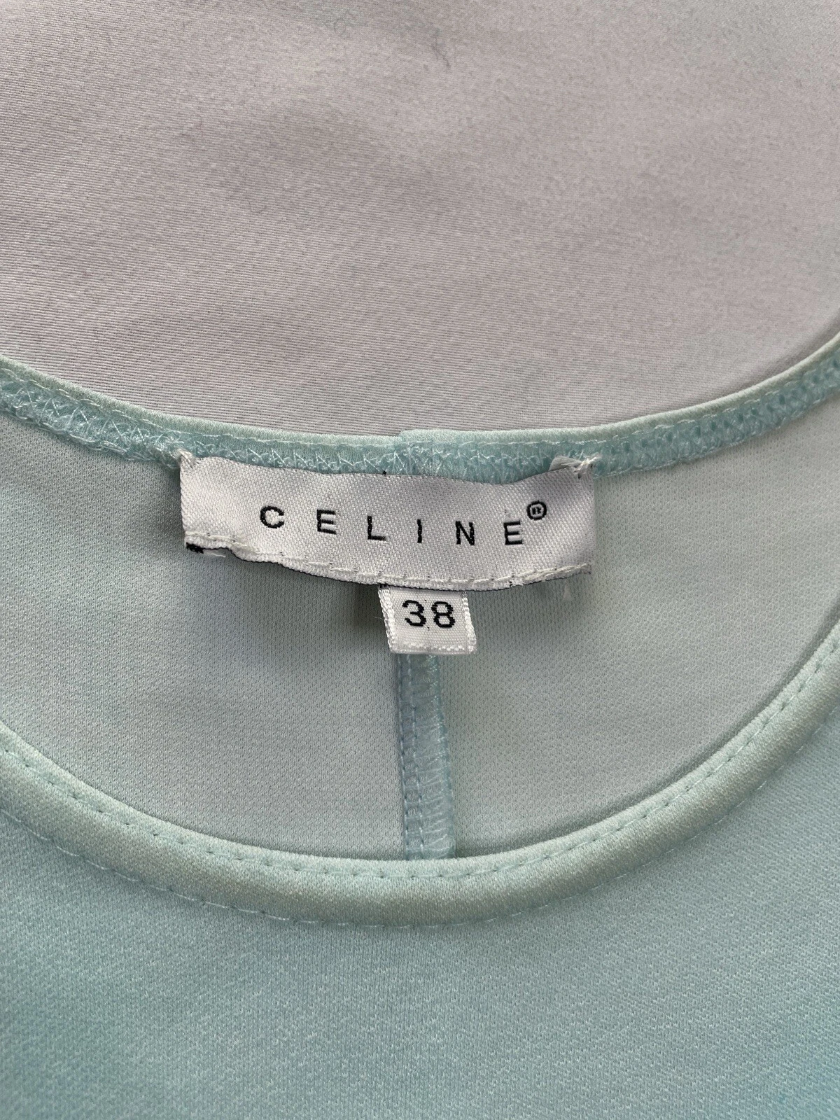 Jersey Celine Michael Kors primavera 2000 blu cravatta bianca tintura senza maniche 38