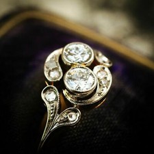 3.25 ctw Round cut bezel setting art deco style yellow Gold plated Silver Ring