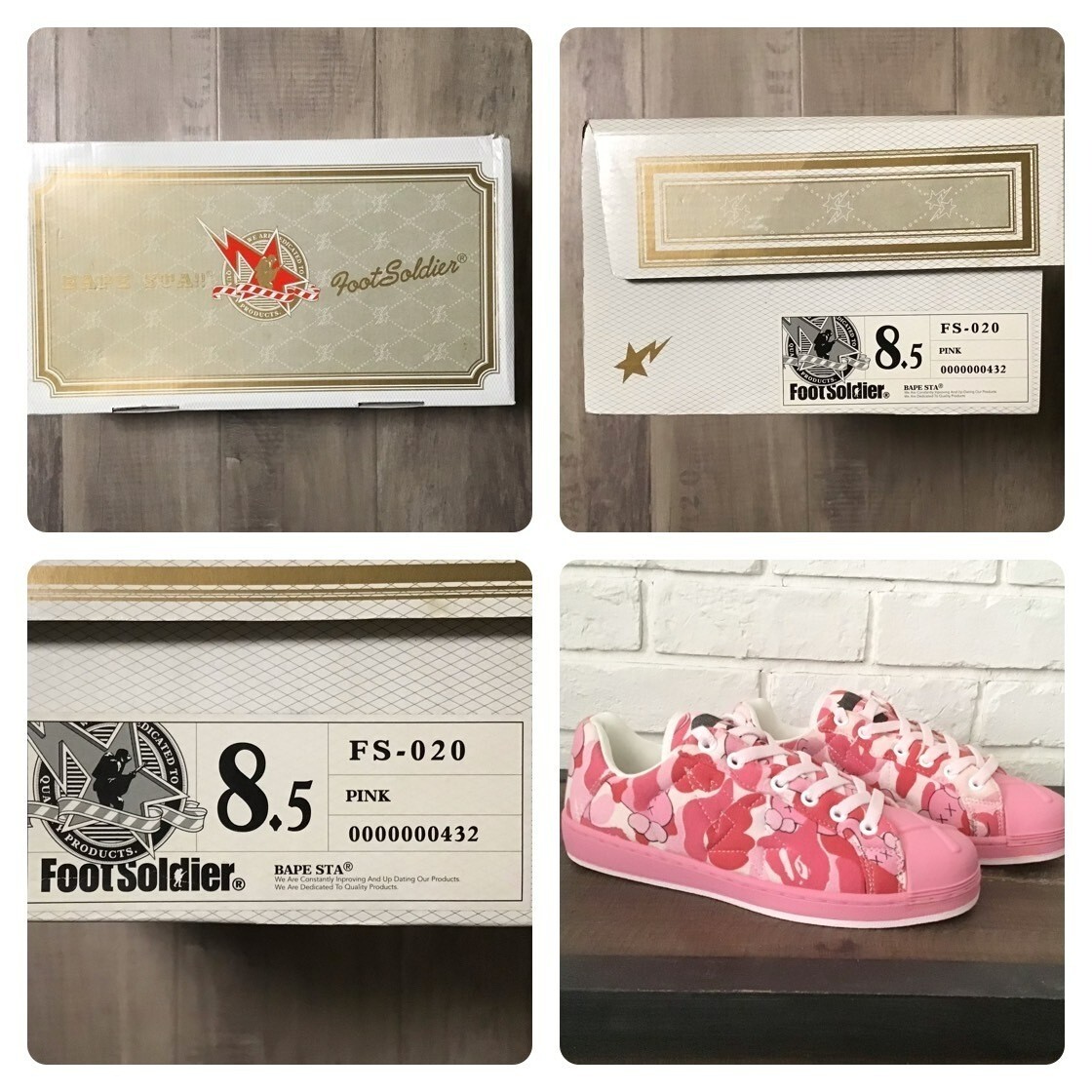 KAWS ULTRA SKULL STA sneakers BAPE STA ABC camo Pink NIGO A