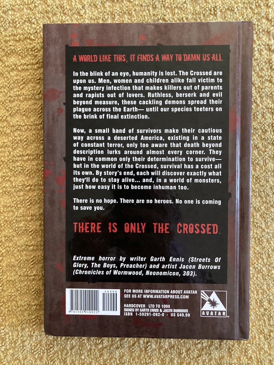 CROSSED Vol 1 HC LTD 1000 SIGNED GARTH ENNIS Avatar JACEN