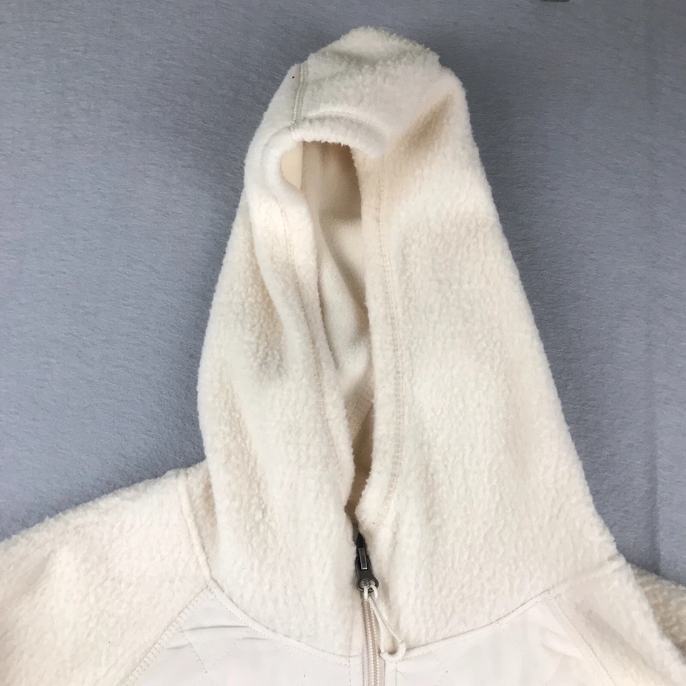 Tek Gear Sudadera con Capucha Mujer Mediana Marfil Polar Cremallera Completa Sudadera con Capucha Chaqueta Foto 3 de 4