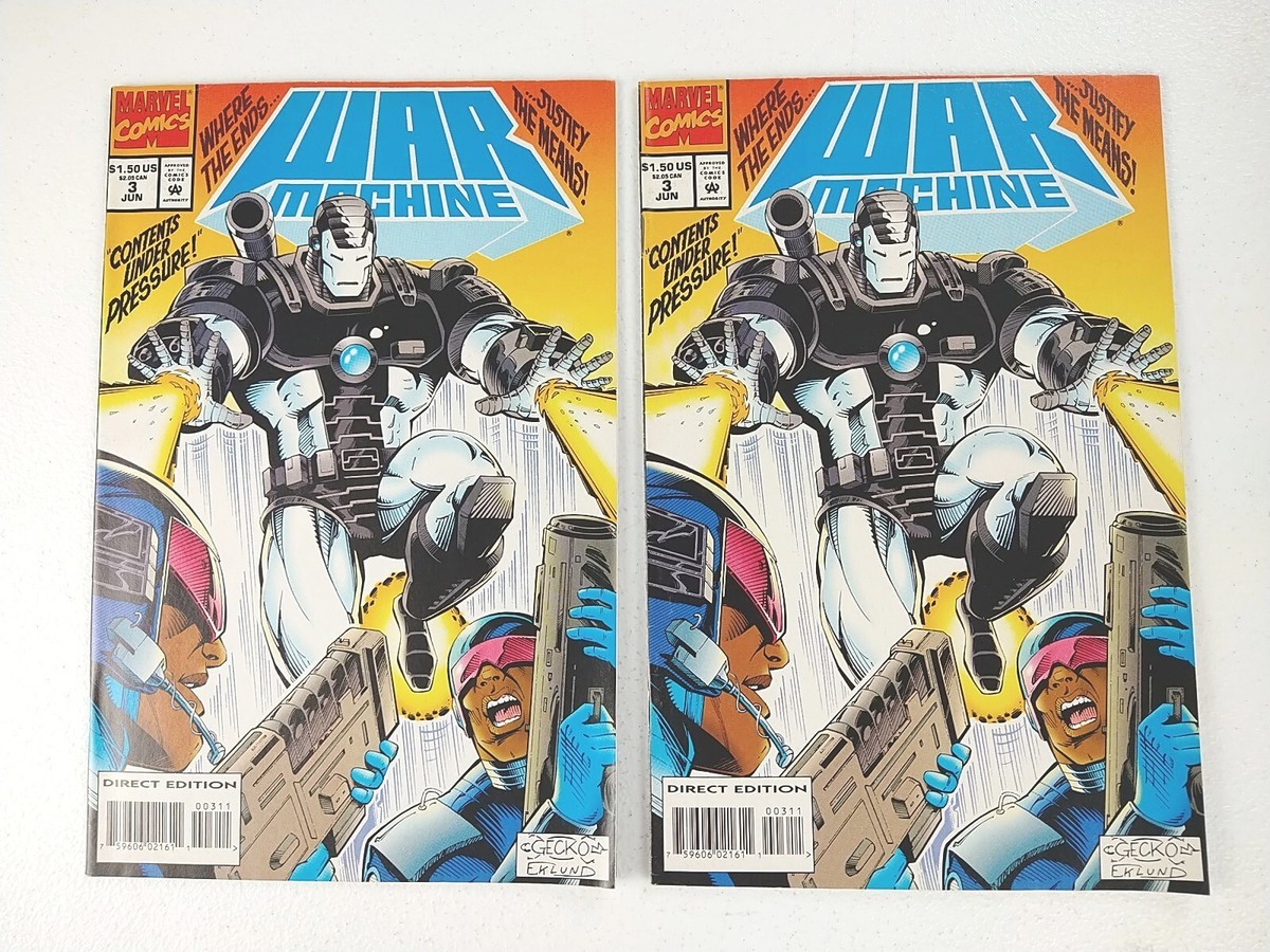 War Machine #3 Lot of 2 (1994 Marvel Comics) James Rhodes Iron Man