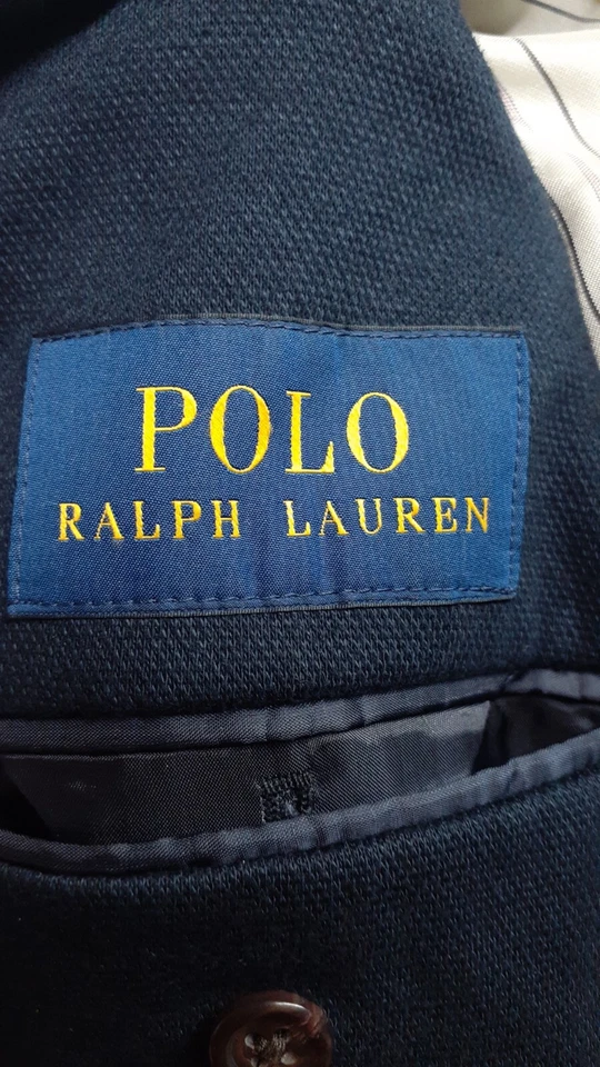 Polo Ralph Lauren Blue Cotton Elastane Stretch Blazer Jacket 40 Short Sport Coat - Image 4 of 4