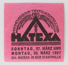 1927 HATEXA Hannover Textile Exhibition Poster Stamp Germany