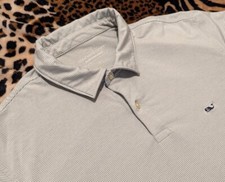 VINEYARD VINES Polo GOLF PERFORMANCE shirt Green Stripes Whale Mens L p38