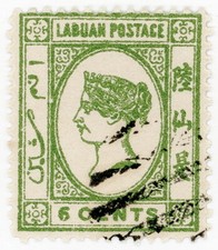 (I.B) Labuan Postal : 6c Green