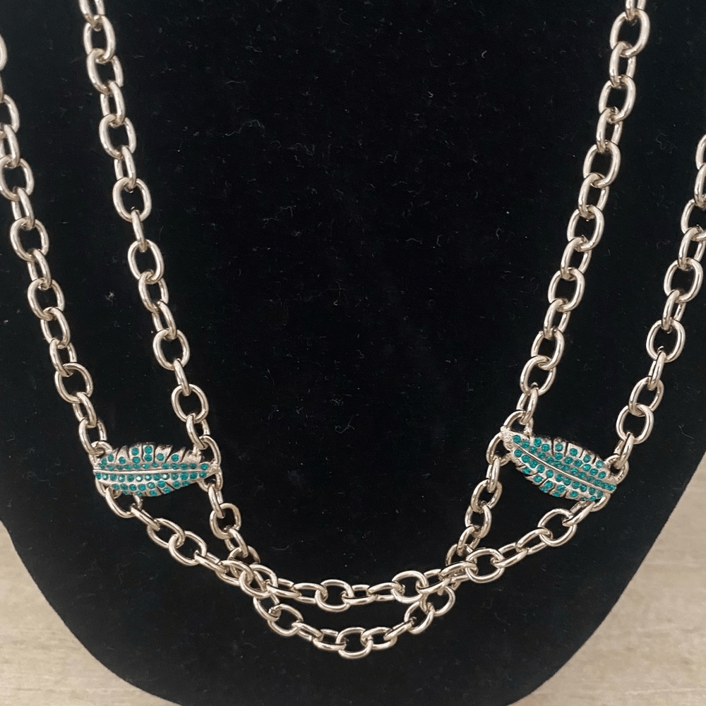 NWOT St. John Designer Gold & Green Crystal Leaf Chain Belt  display picture 1