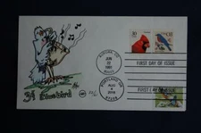 Bluebird 3c & Songbirds Nuthatch Stamps Dual FDC Steve Wilson S#2478,5129 11724A