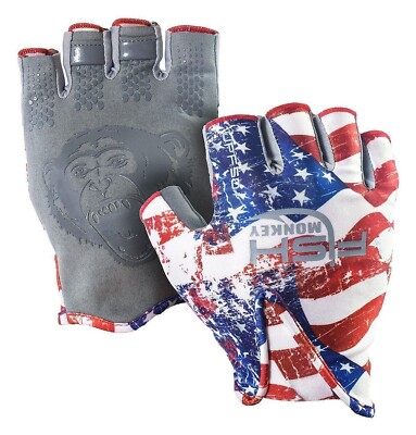 Fish Monkey Fishing Glove FM18-AMER-SMALL Stubby Guide Glove, UPF 50+, | A7