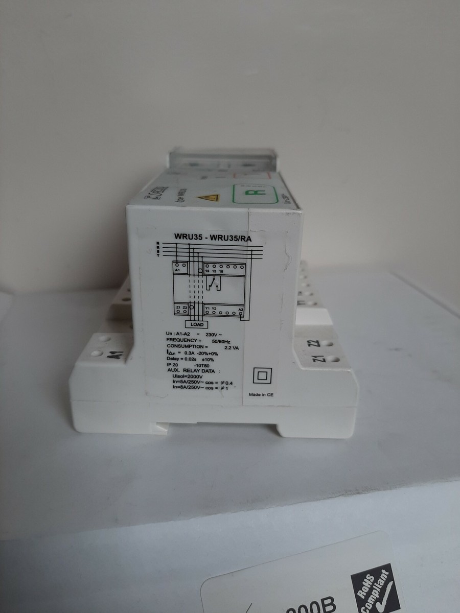 Rel&egrave; Monitoraggio Perdite Terra WRU35, Circuito Con Contatti APDT, 250V AC, CIRCUTOE