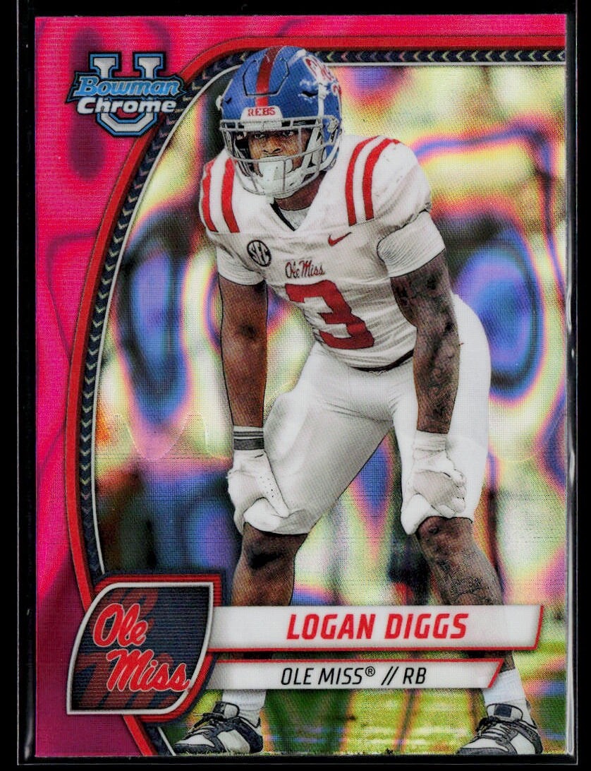2024 Bowman University U Chrome 1st Logan Diggs Pink Lava