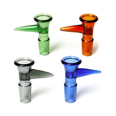 14mm Glass beak compact Bowl Slide with Single Hole push bowl Full Color