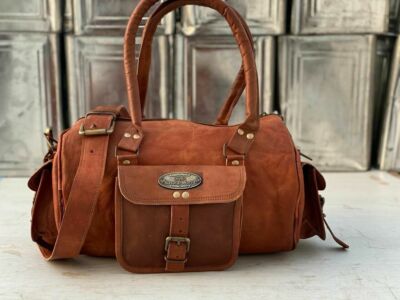 Herren & Damen Reisetasche Leder Beuteltasche Fitnessstudio Gepäck Reisetasch...
