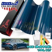ESSMO PET Super Gloss Azure Blue Car Vehicle Vinyl Wrap Decal Sheet Like Paint