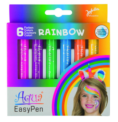 Jofrika Cosmetics 708797 - Aqua Easy Pen Box Regenbogen, Wasserbasis, 6er Set