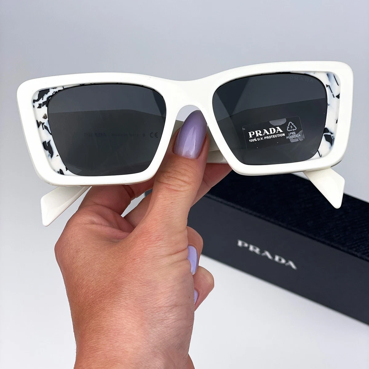 PRADA Sunglasses plastic White Auth am9092 Prada PR A09S Butterfly Sunglasses For Women main image 4
